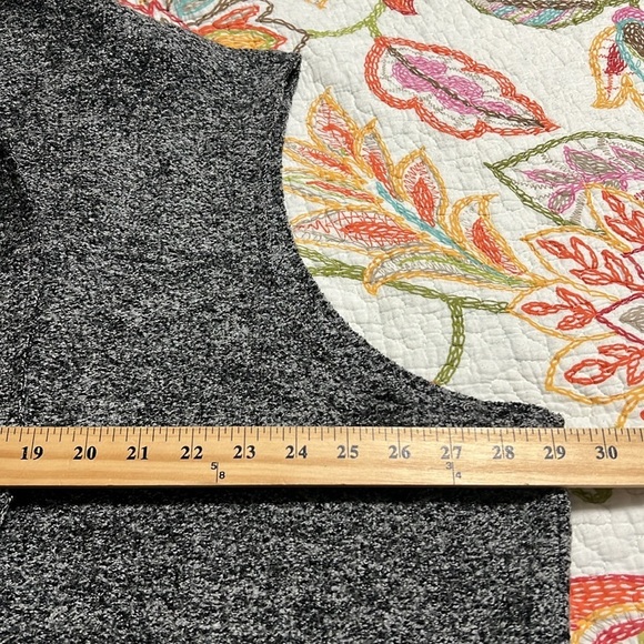 TAHARI womens plus size 3X heather grey open front wool blend longline vest NWT - Picture 3 of 8